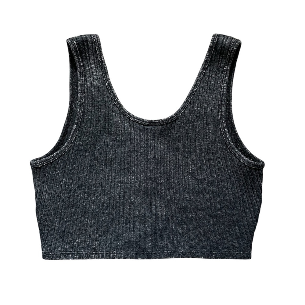 Wild Fable Black Ribbed Crop Top - Picture 2 of 5